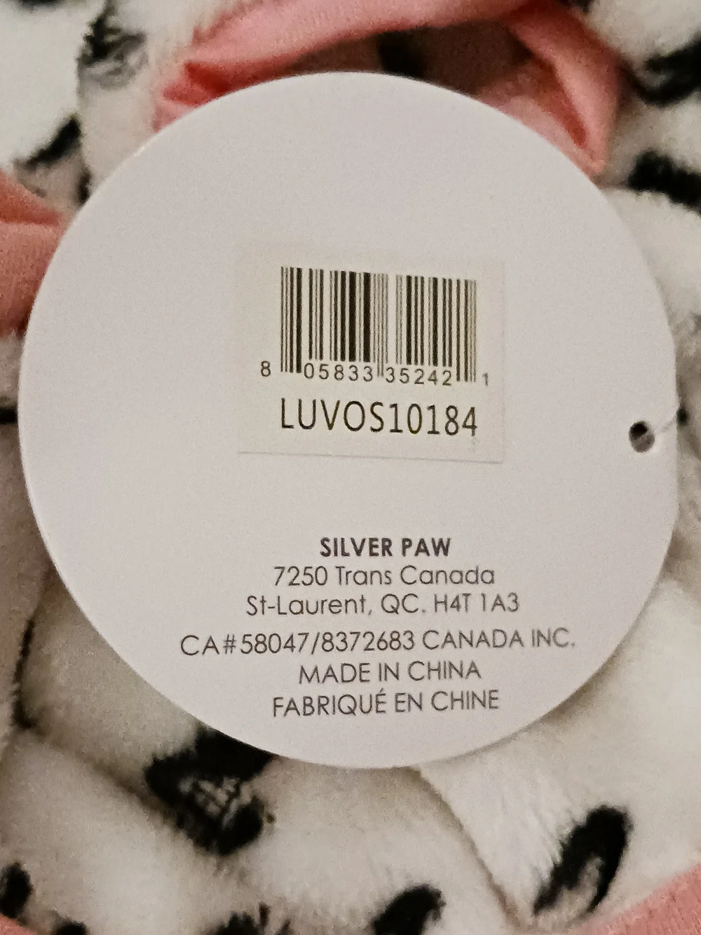 LuvGear Plush Animal Print Pink Trim Dog Onesie Fleece Pajamas